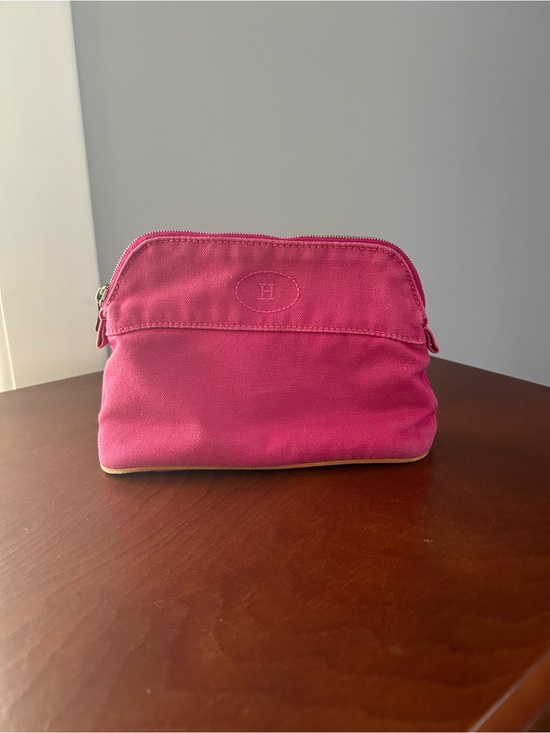 Hermes Handbags - Hermes Hot Pink Canvas Cosmetic Case with Zip